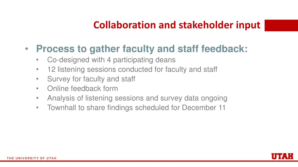 collaboration and stakeholder input