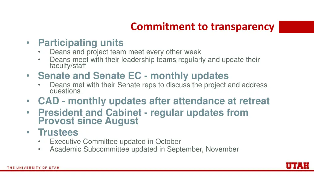 commitment to transparency