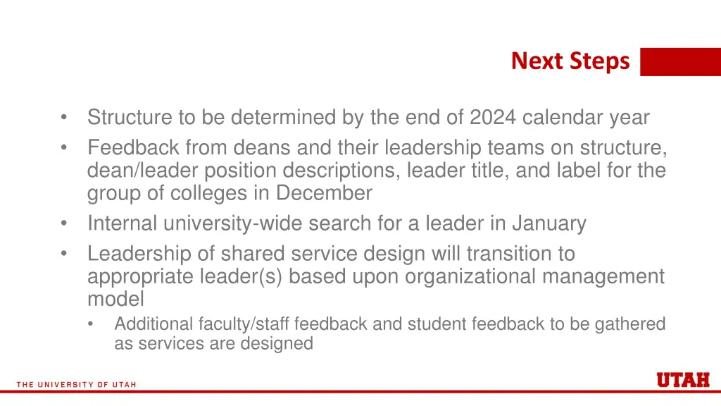 next steps