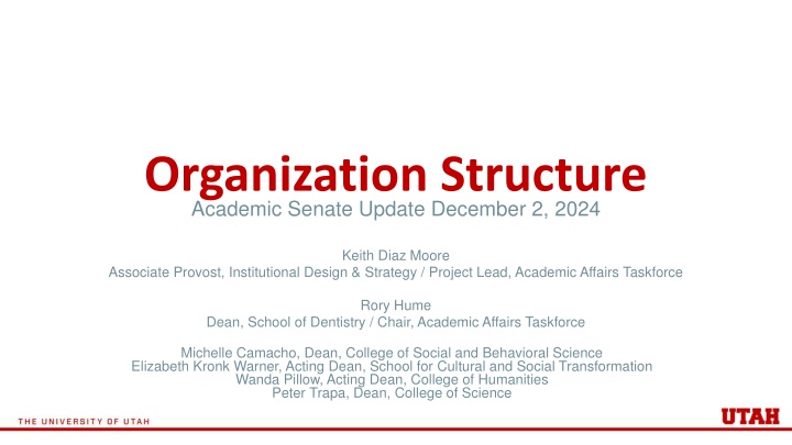 organization structure academic senate update