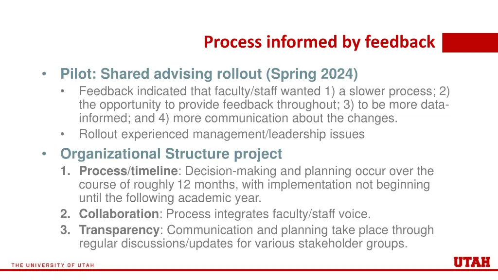 process informed by feedback