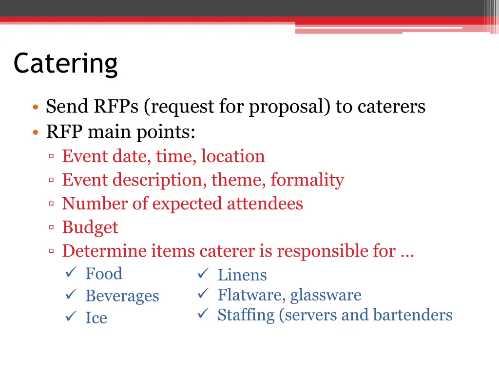 catering