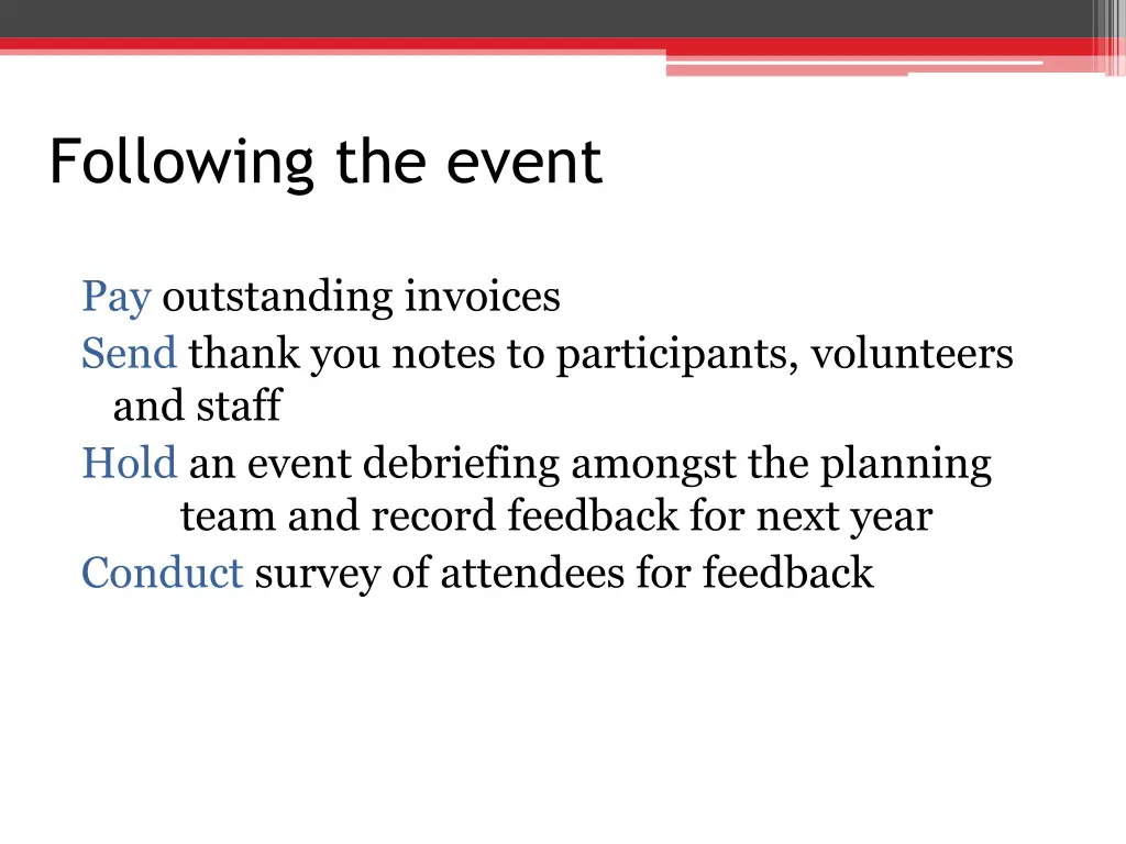 following the event