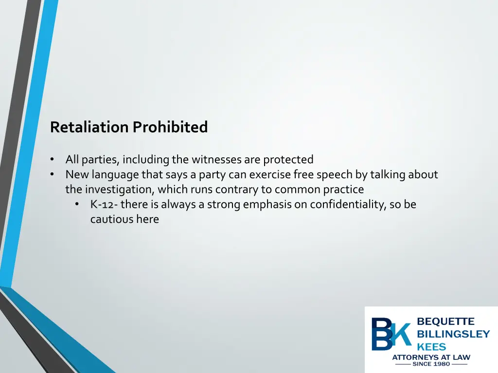 retaliation prohibited