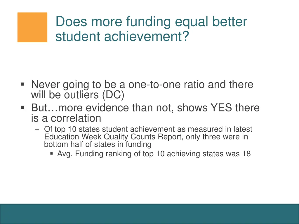 does more funding equal better student achievement