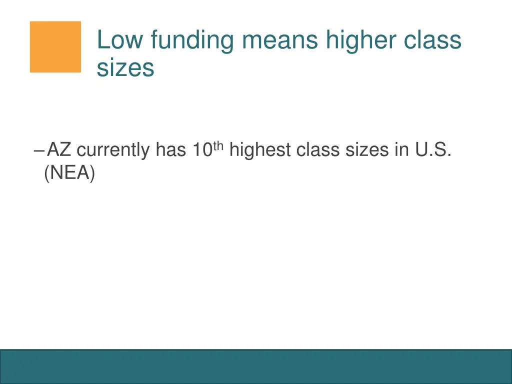 low funding means higher class sizes