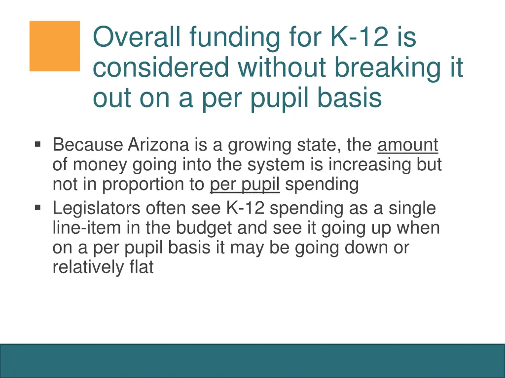 overall funding for k 12 is considered without