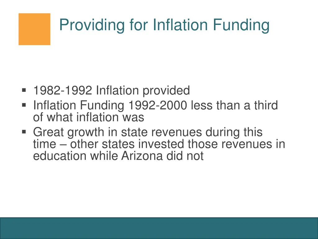 providing for inflation funding