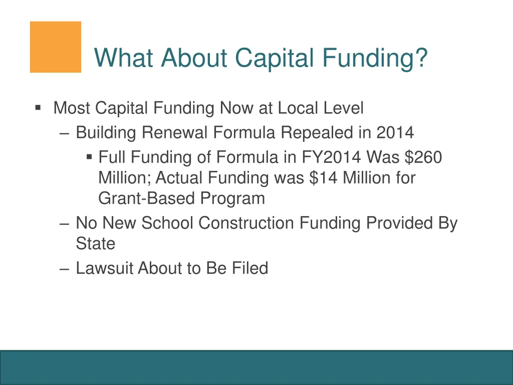 what about capital funding