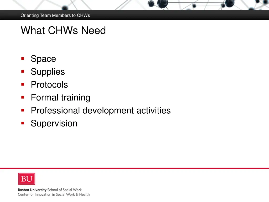 orienting team members to chws 2