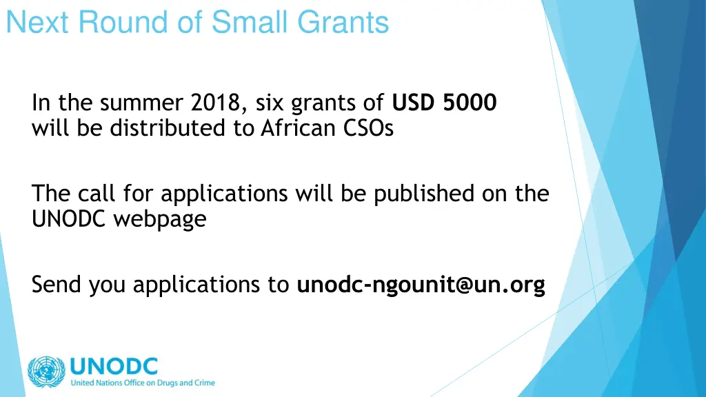 next round of small grants