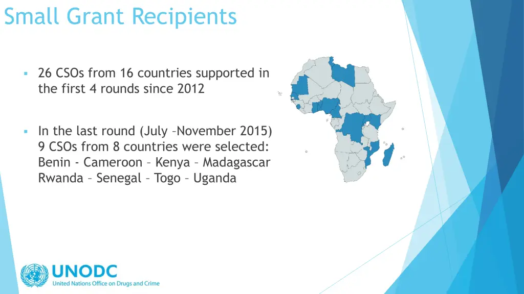 small grant recipients
