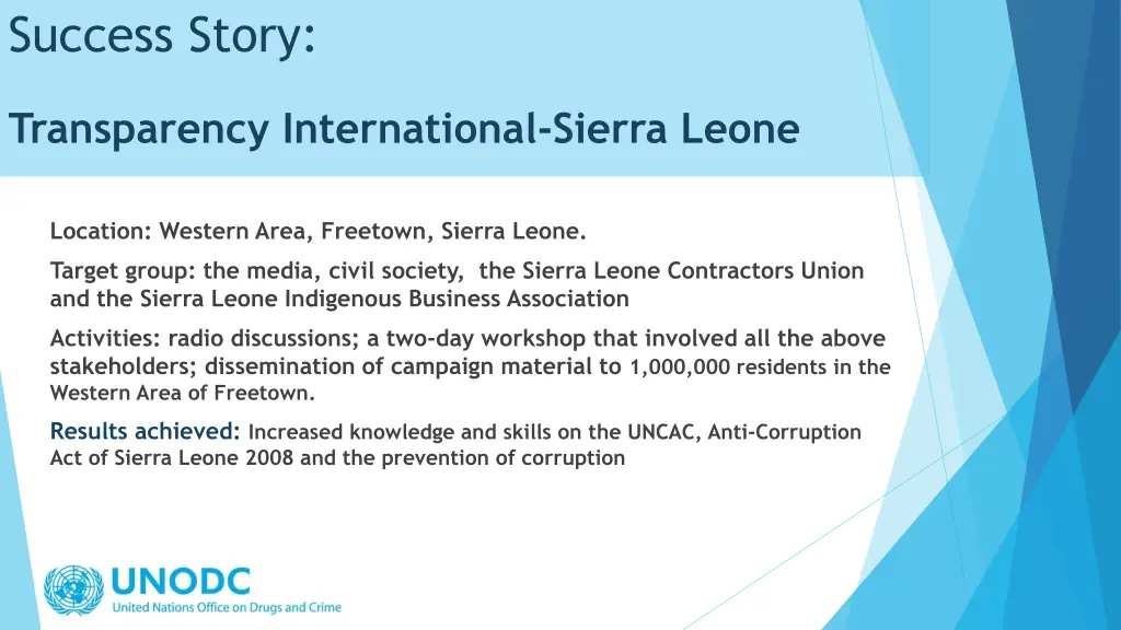 success story transparency international sierra