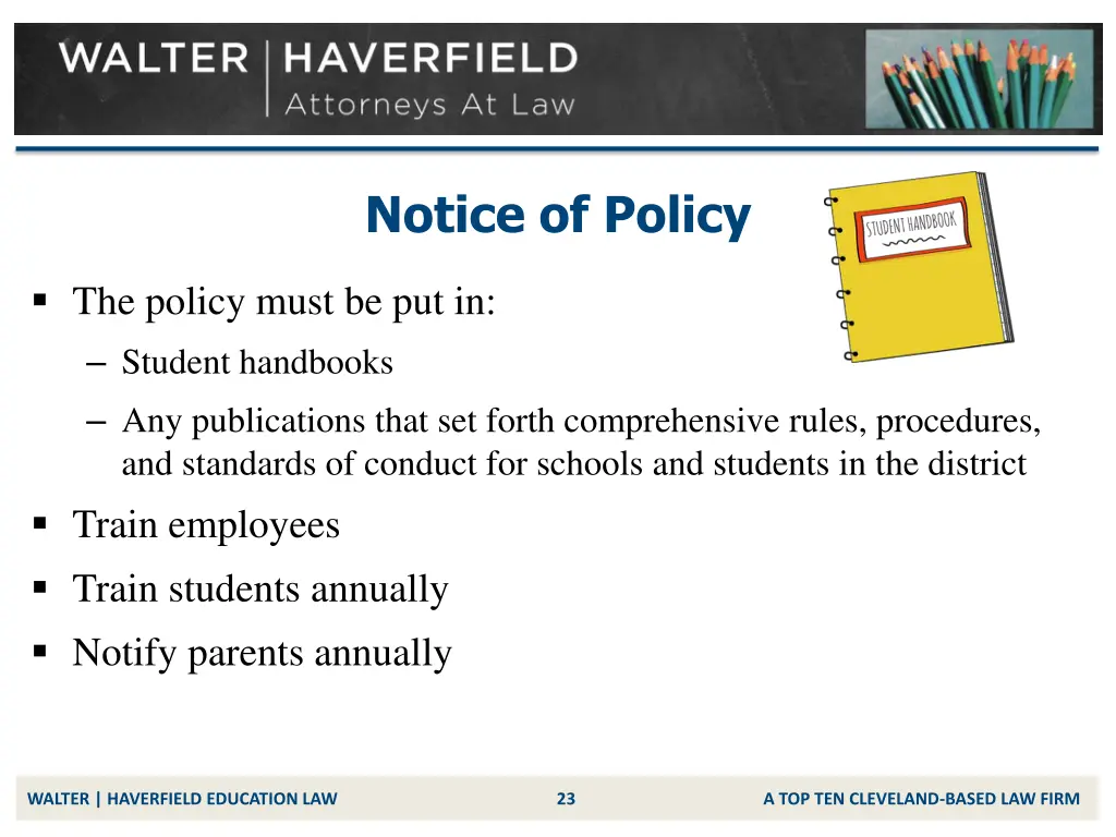 notice of policy