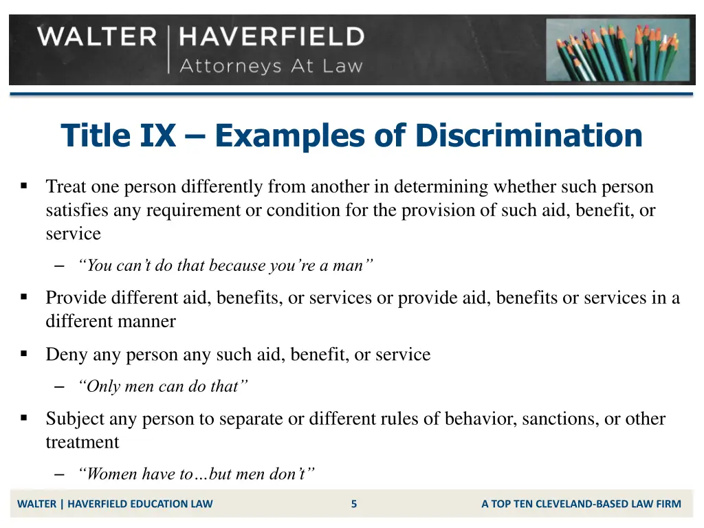 title ix examples of discrimination