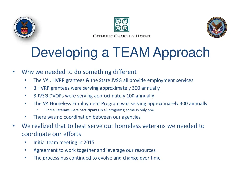 developing a team approach