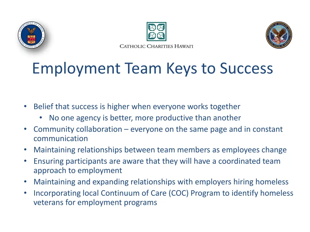 employment team keys to success