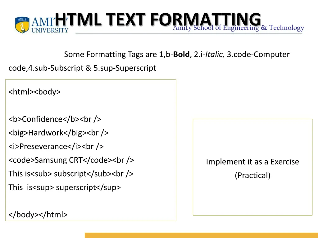 html text formatting