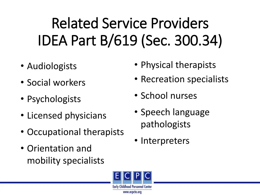 related service providers related service