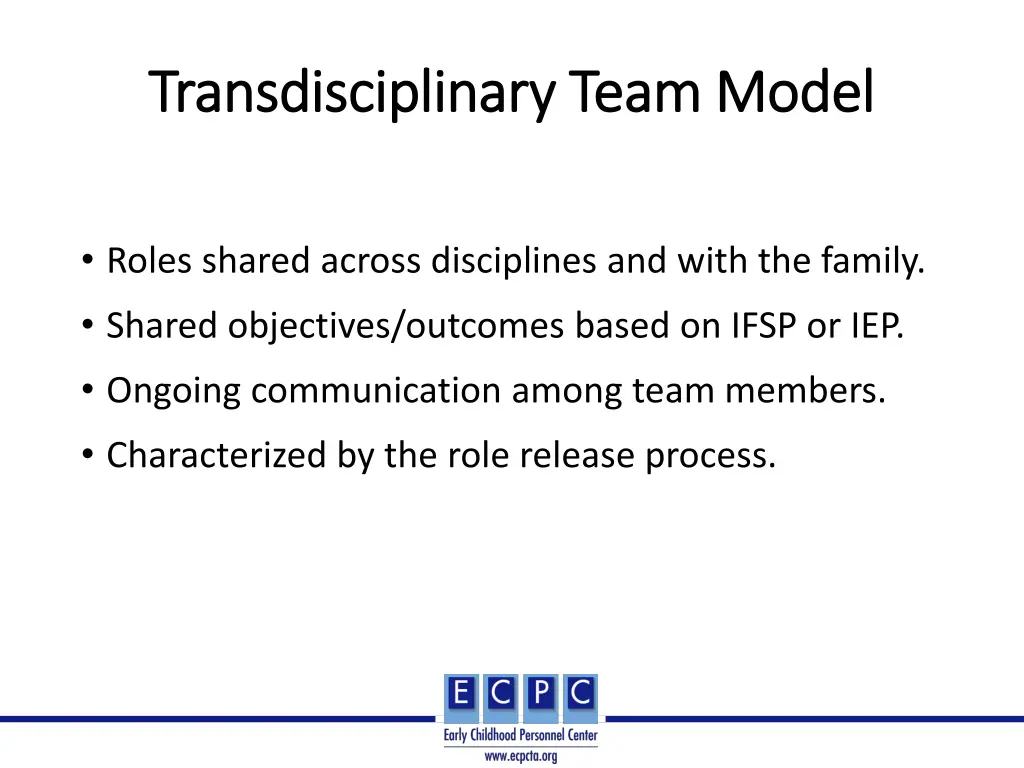 transdisciplinary team model transdisciplinary