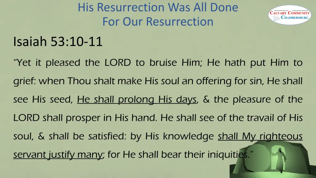 his resurrection was all done 1