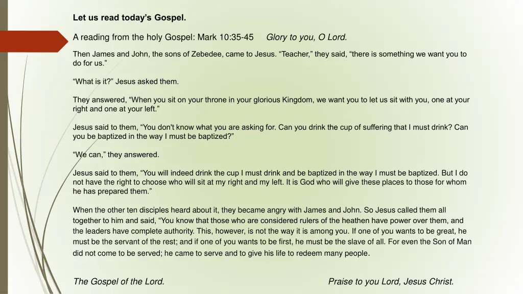 let us read today s gospel 1