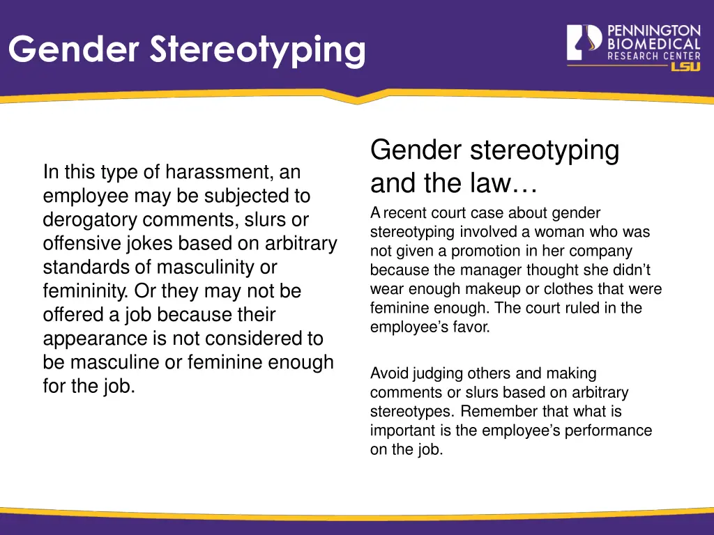 gender stereotyping