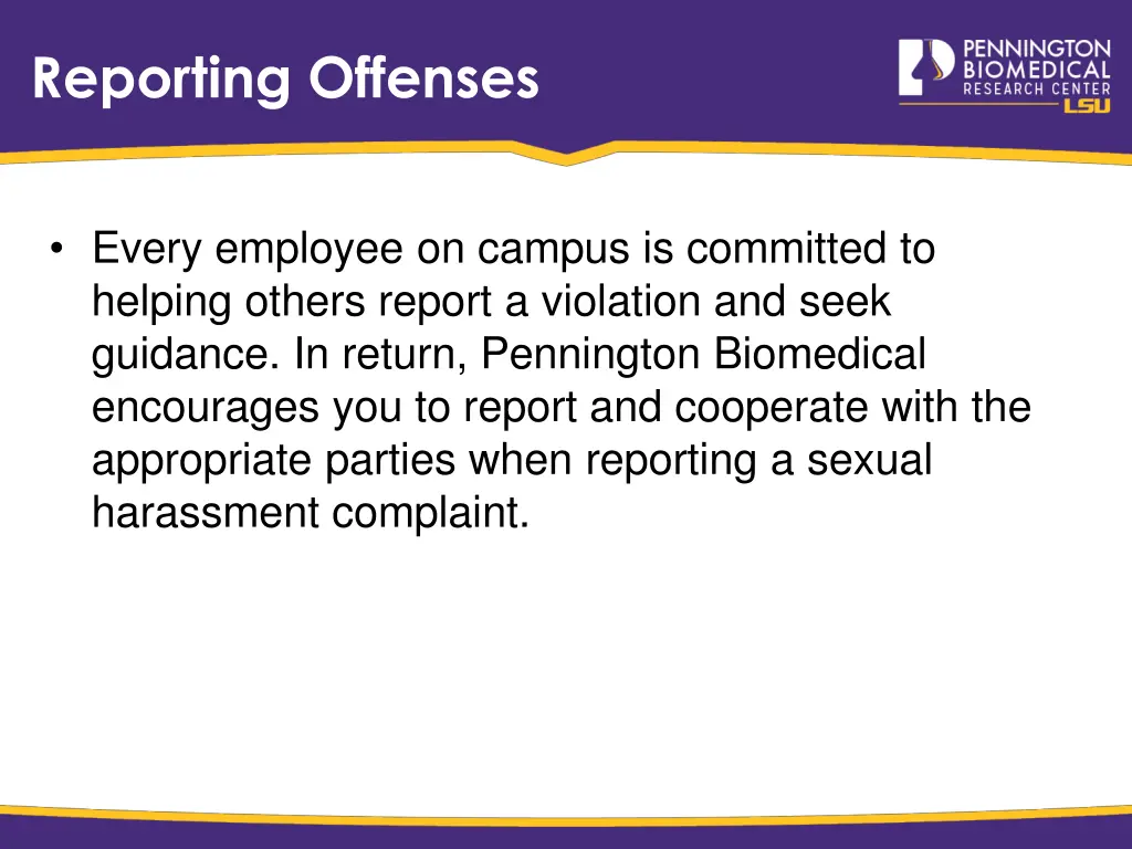 reporting offenses