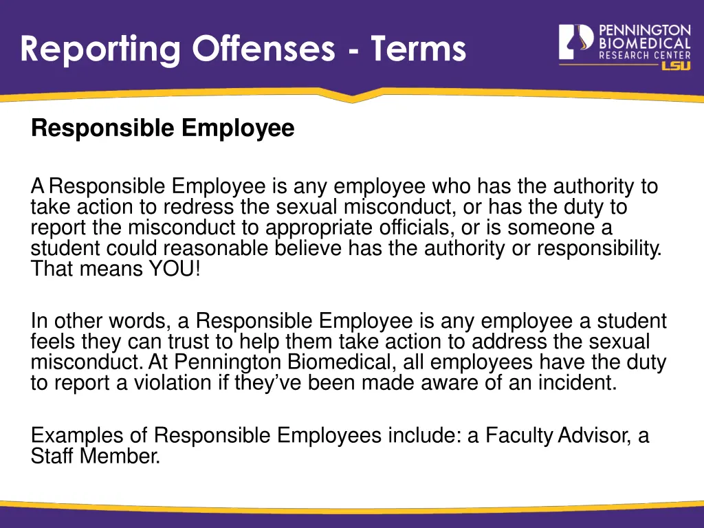 reporting offenses terms 2