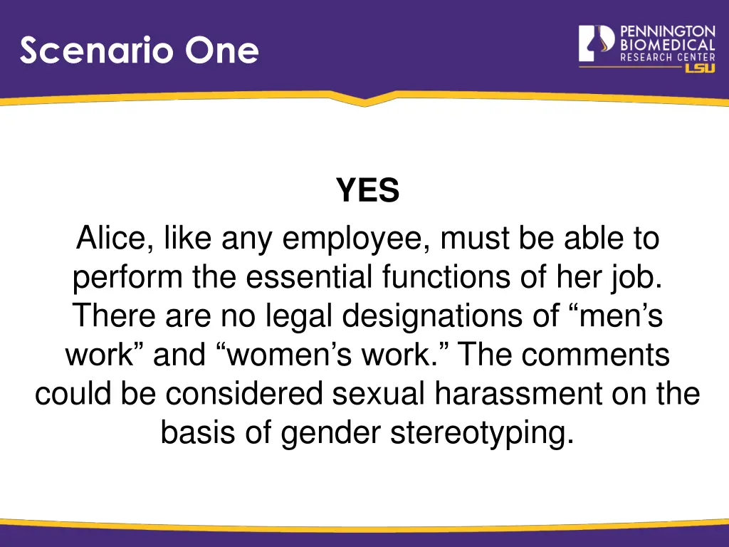 scenario one 1
