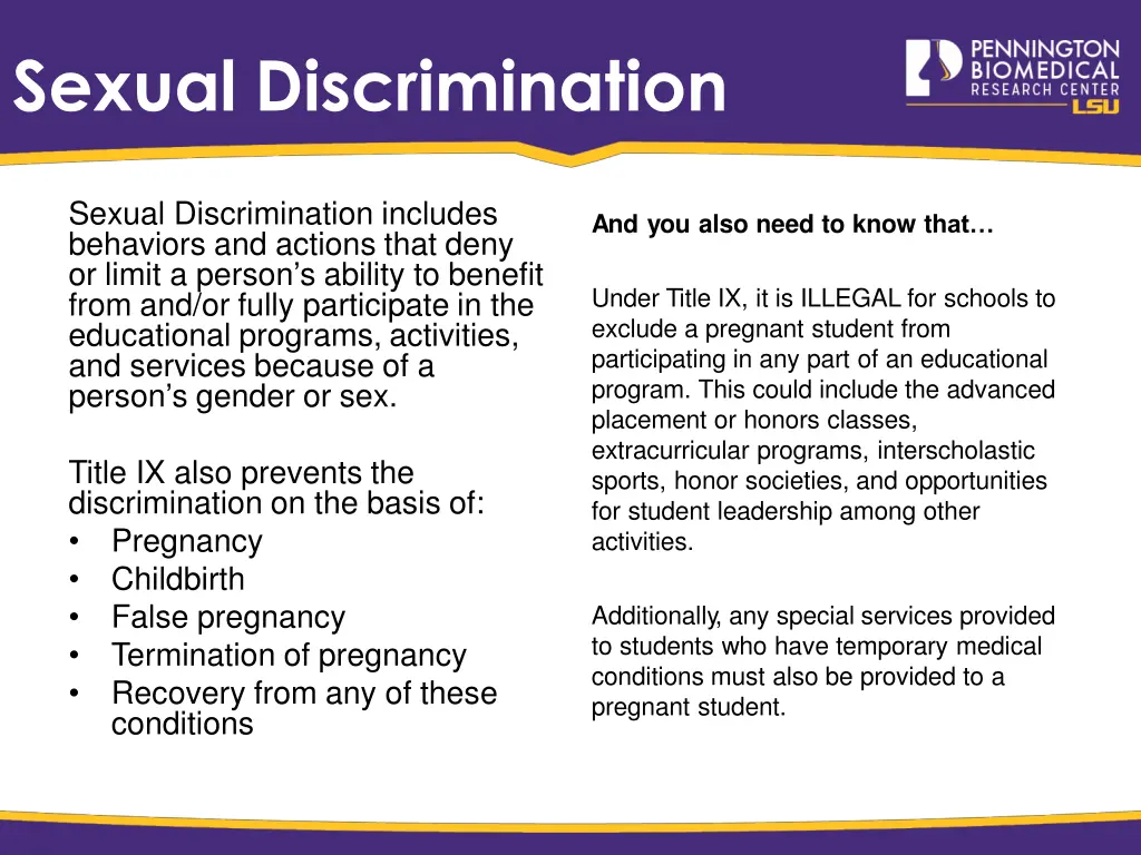 sexual discrimination
