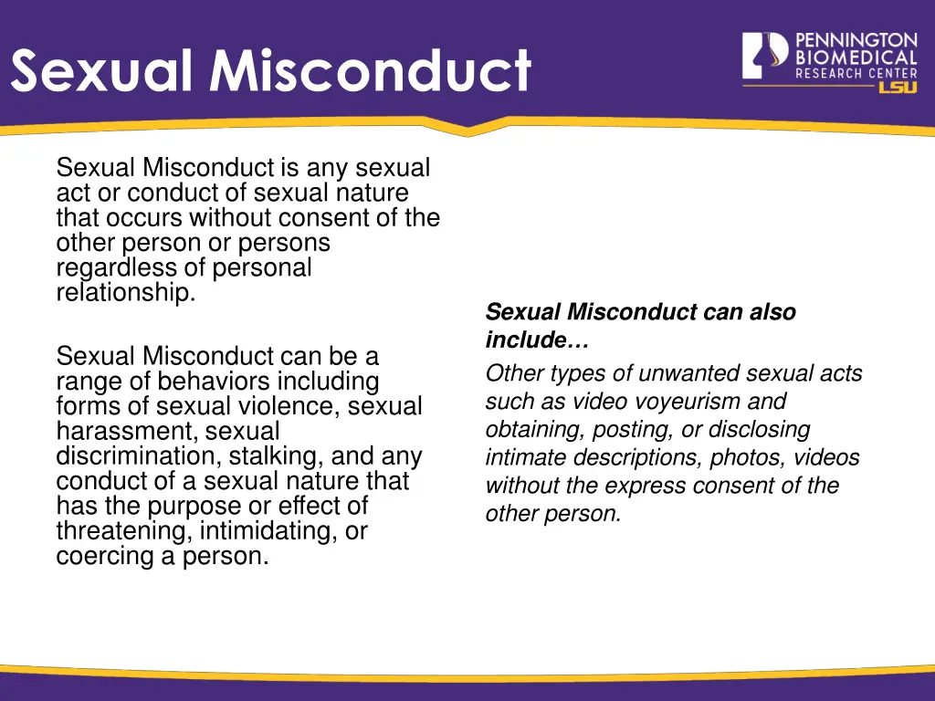 sexual misconduct
