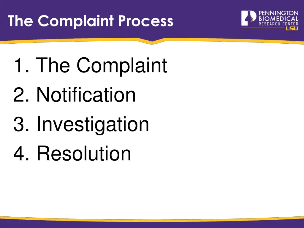 the complaint process