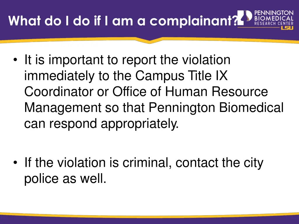 what do i do if i am a complainant