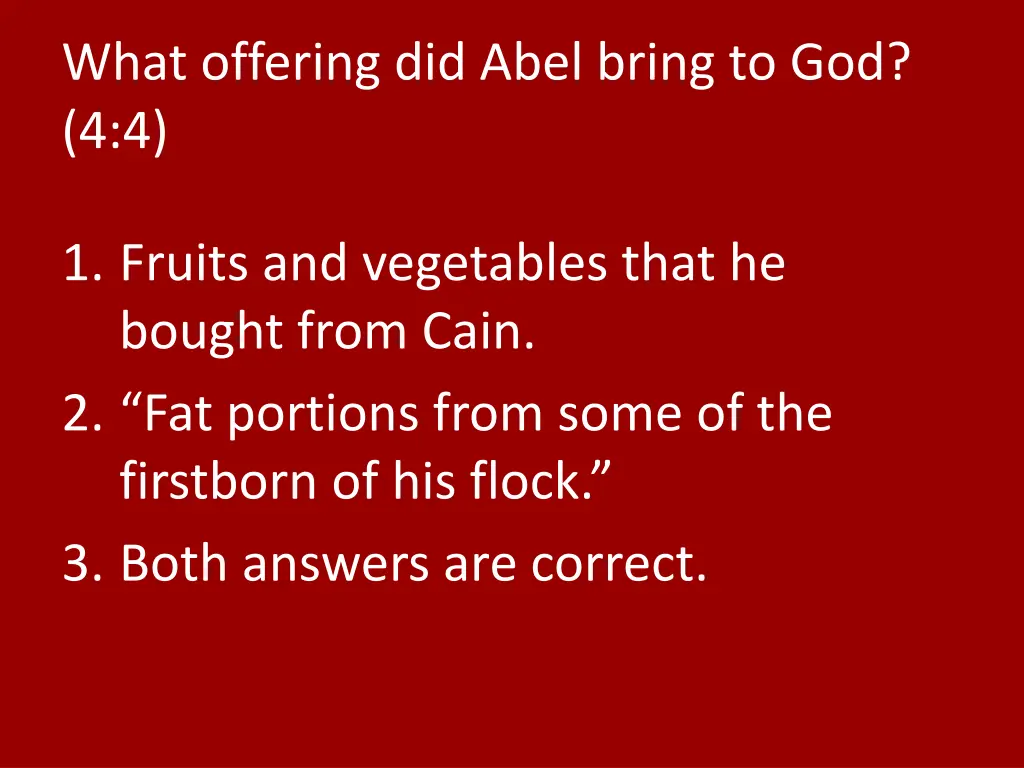 what offering did abel bring to god 4 4