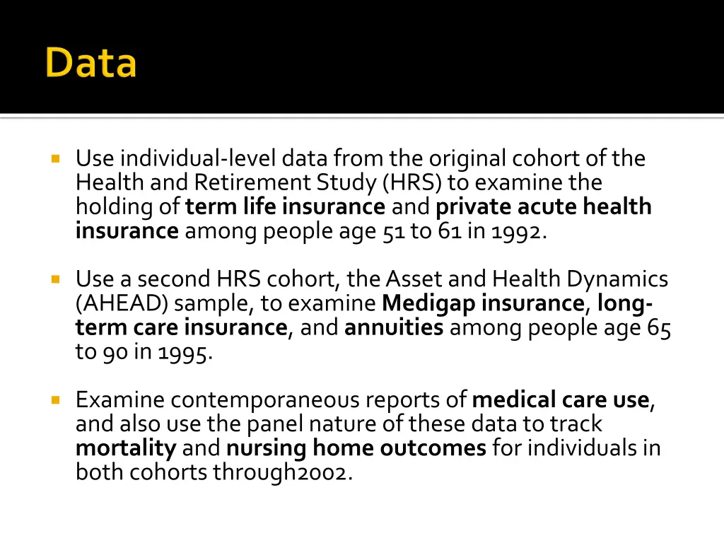 use individual level data from the original