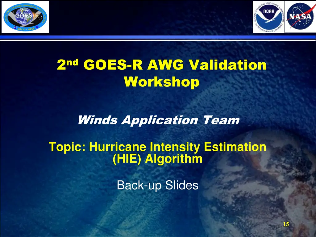 2 nd goes r awg validation workshop 1