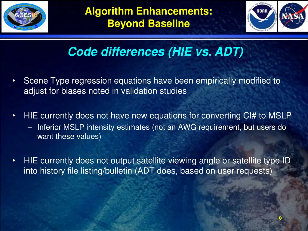 algorithm enhancements beyond baseline 1