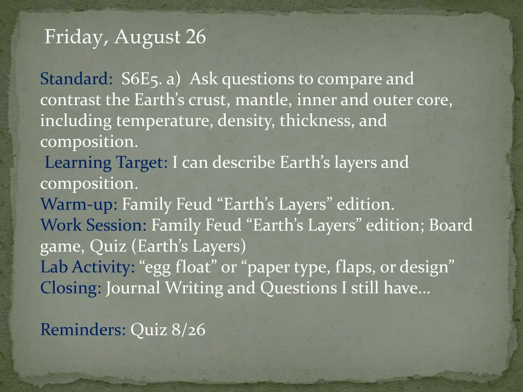 friday august 26