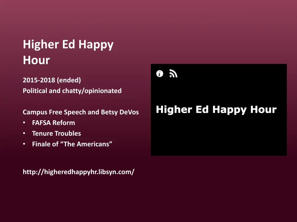 higher ed happy hour