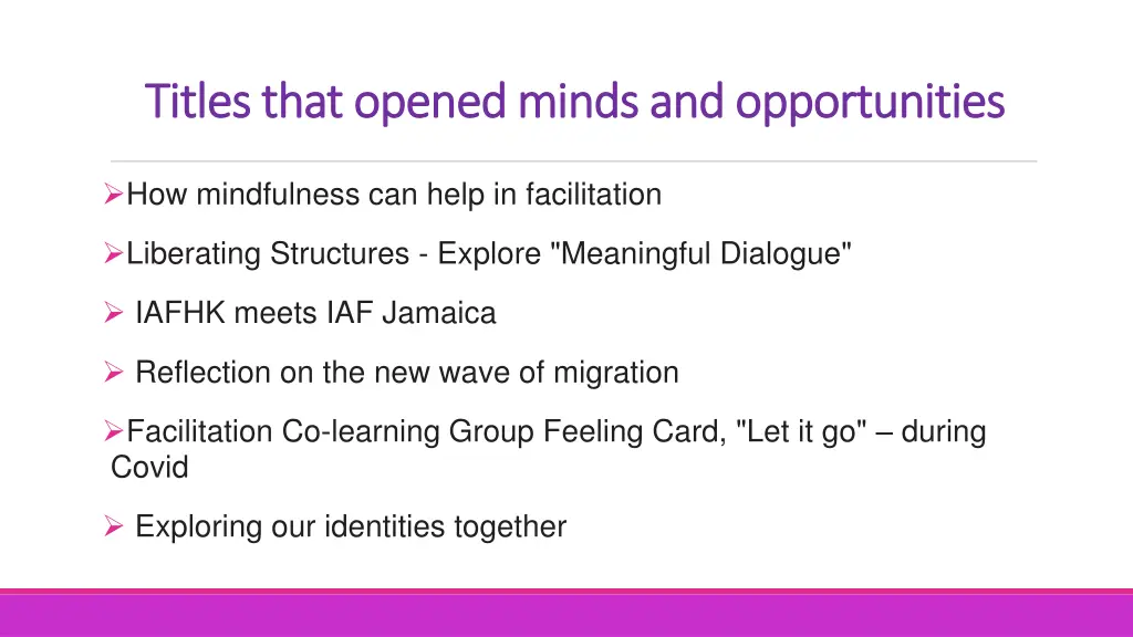 titles that opened minds and opportunities titles