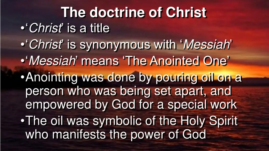 the doctrine of christ christ is a title christ