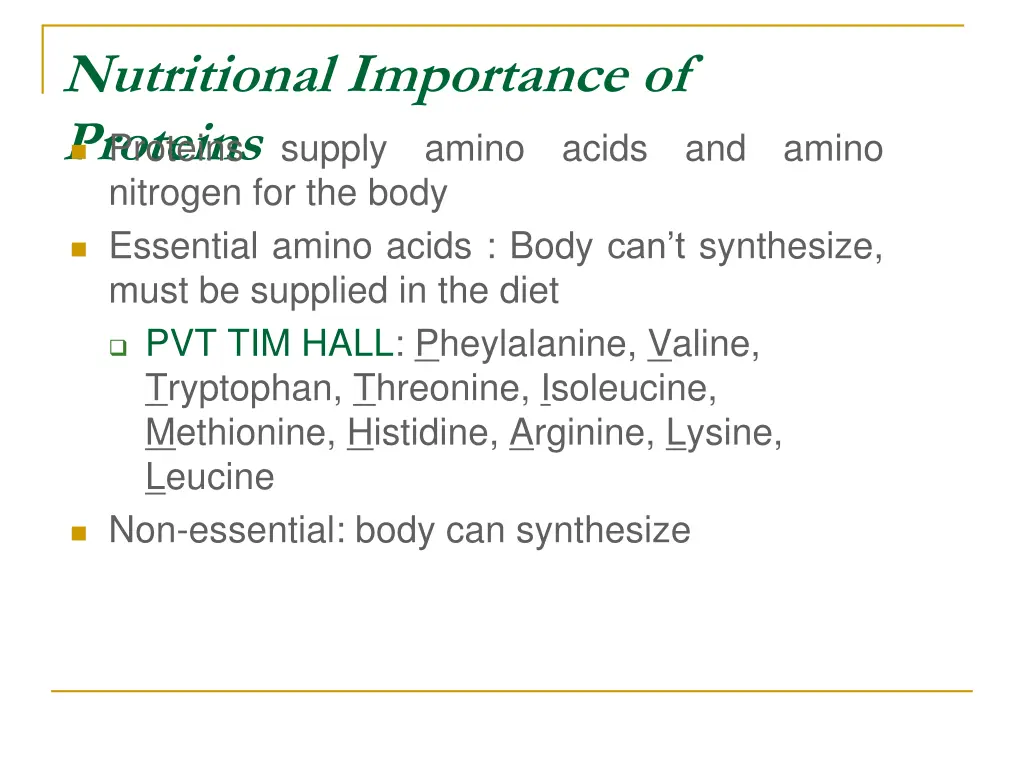 nutritional importance of proteins nitrogen