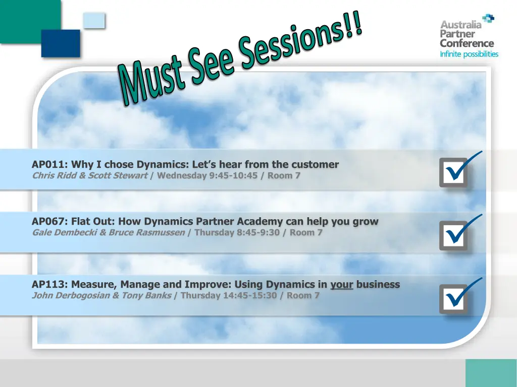 must see sessions 2