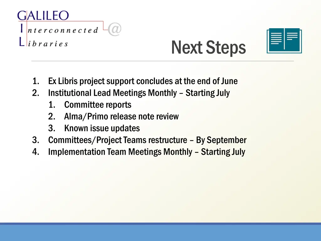 next steps