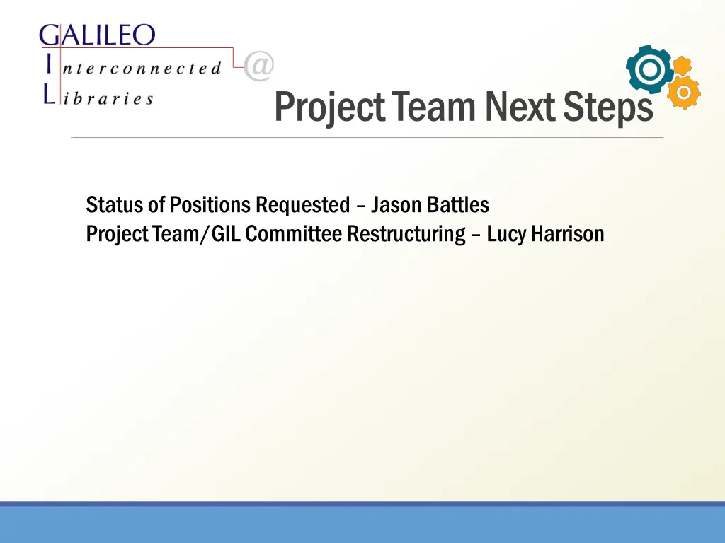 project team next steps