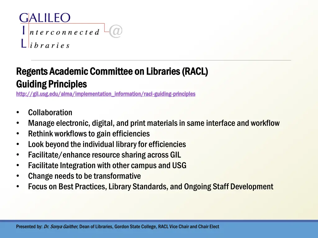 regents academic committee on libraries racl