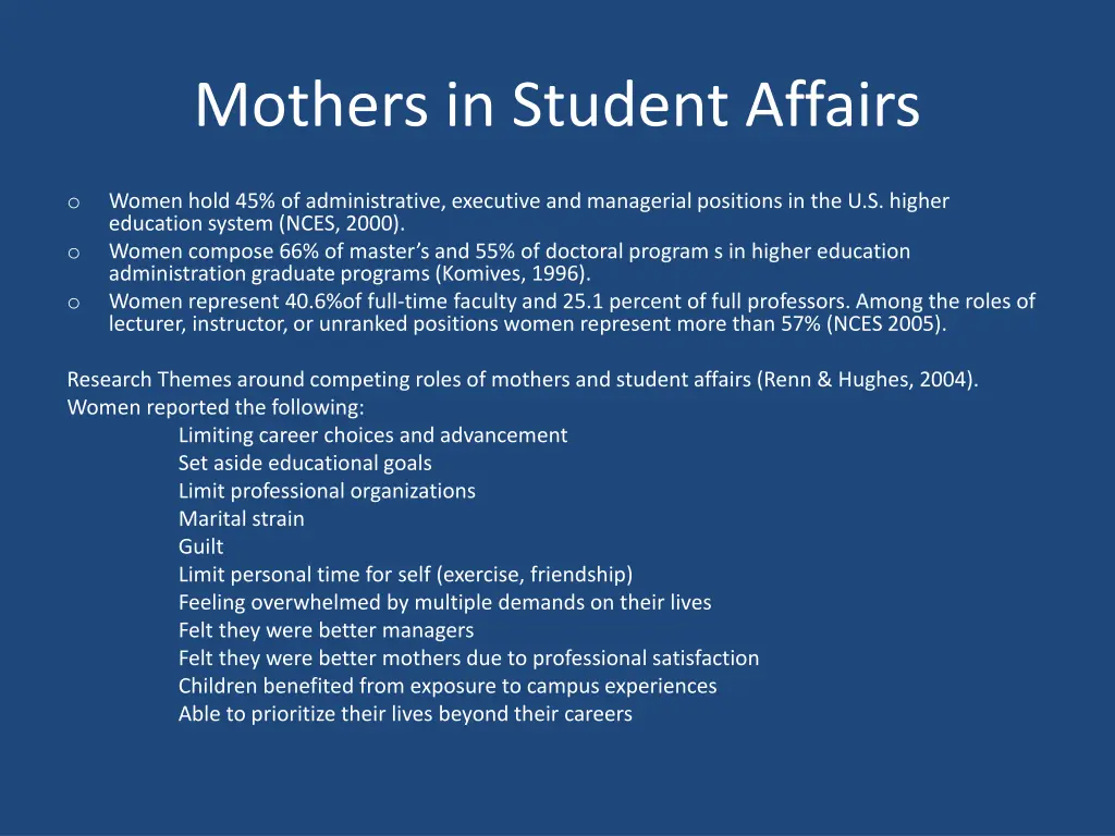 mothers in student affairs