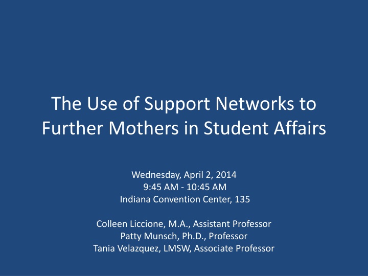 the use of support networks to further mothers