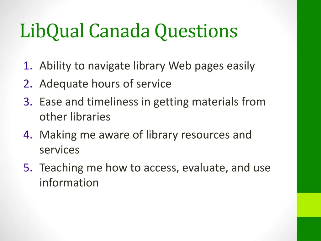 libqual canada questions